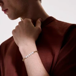 Men John Hardy Chains^Surf Bracelet, Gold, Diamonds, Pearls, 10Mm