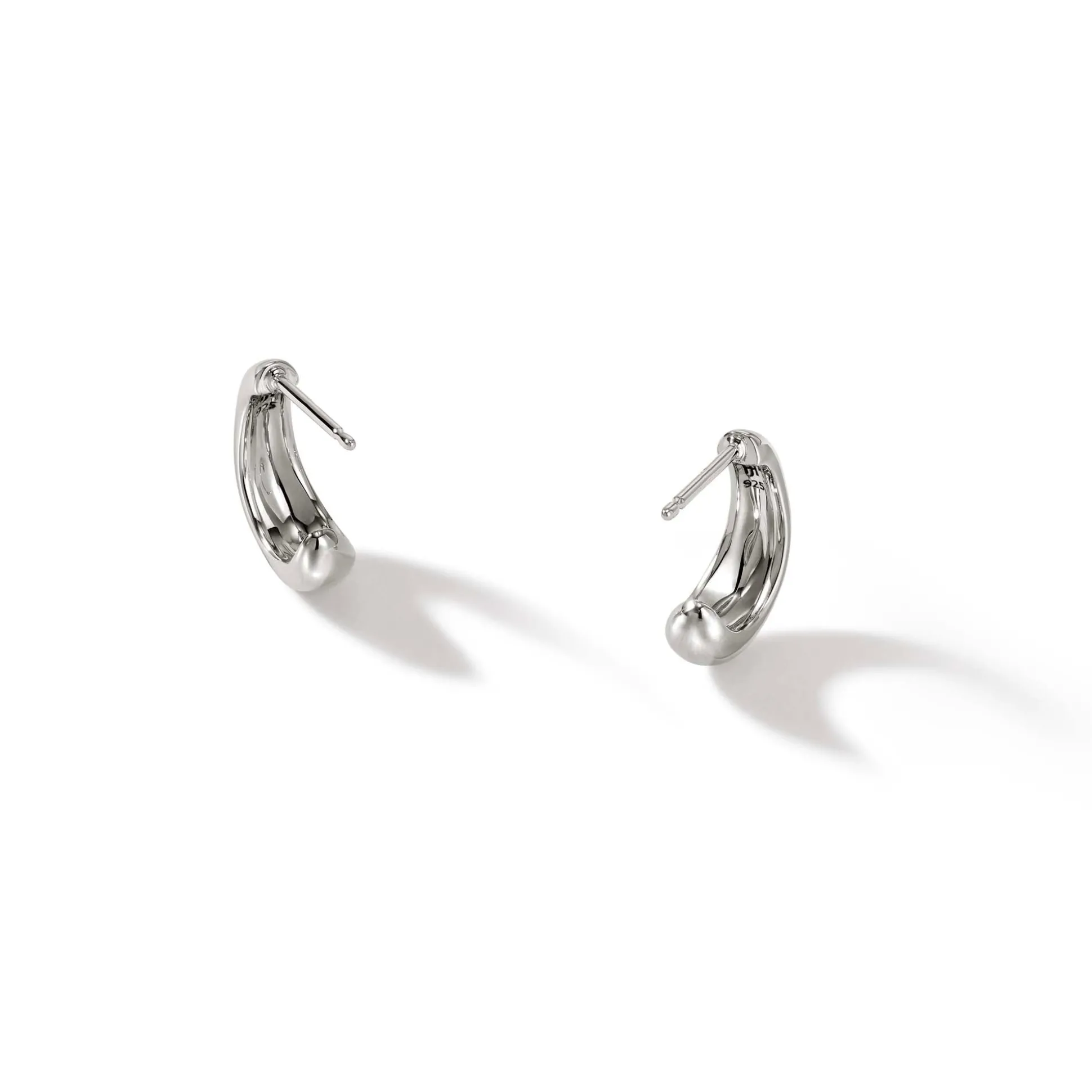 Women John Hardy Hoops^Surf J Hoop Earring, Gold, Diamonds, Small