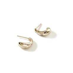 Women John Hardy Hoops^Surf J Hoop Earring, Gold, Diamonds, Small