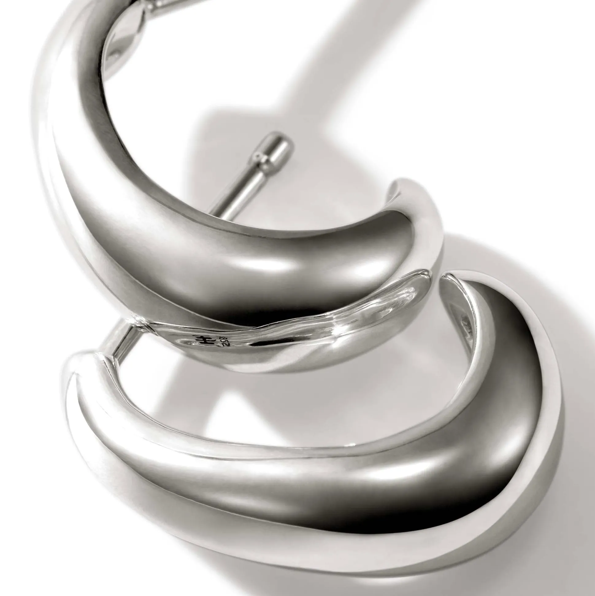 Women John Hardy Statement^Surf J Hoop Earring, Sterling Silver, Small