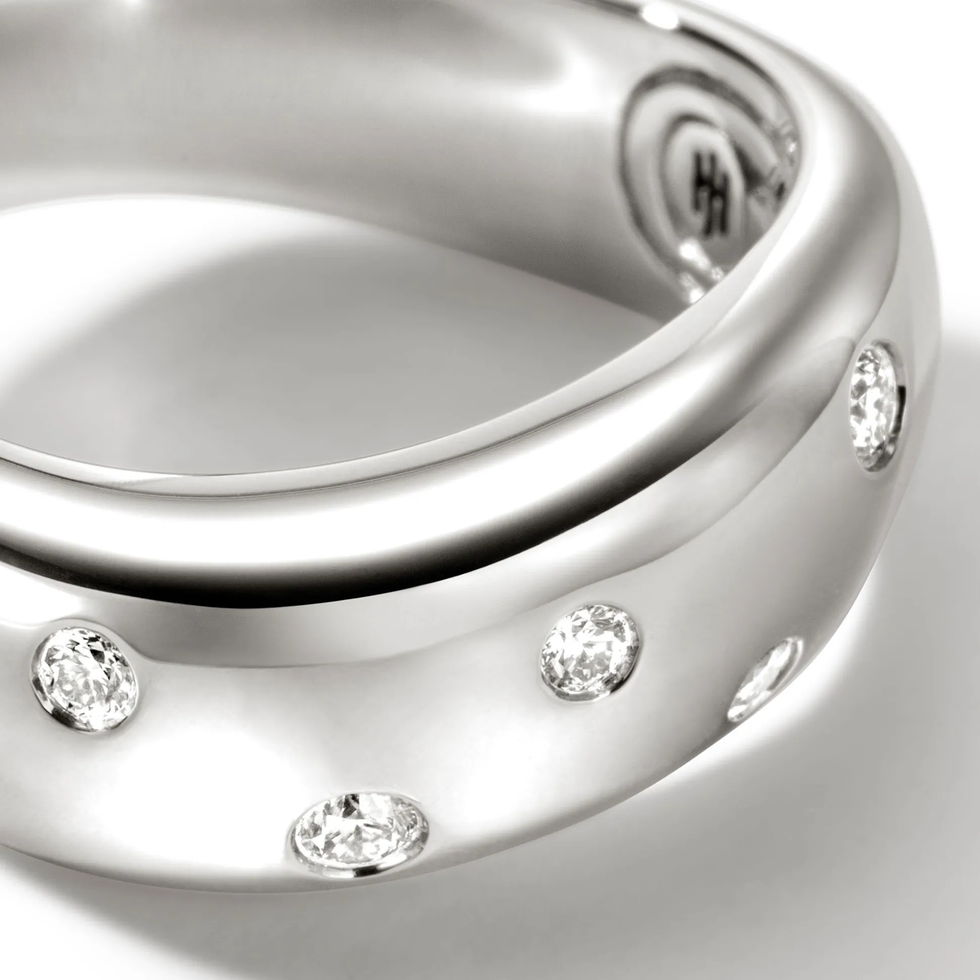 Men John Hardy Bands^Surf Ring, Sterling Silver, Diamonds, Wide